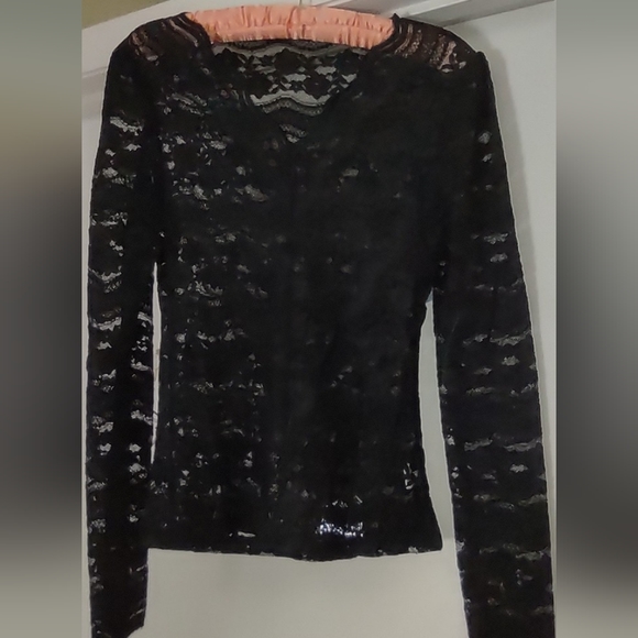 Beautiful Thick Lace Long Sleeve Blouse Fancy Boho Goth XL - Picture 5 of 17